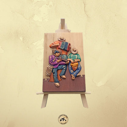 Vallenato Party Wood Art on Easel