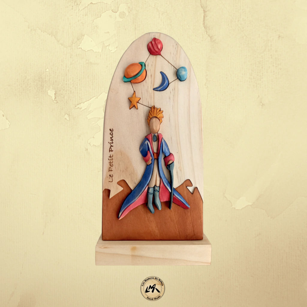 Little Prince and the Planets Wood Art