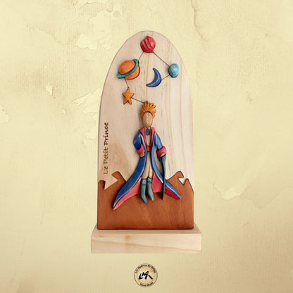Little Prince and the Planets Wood Art
