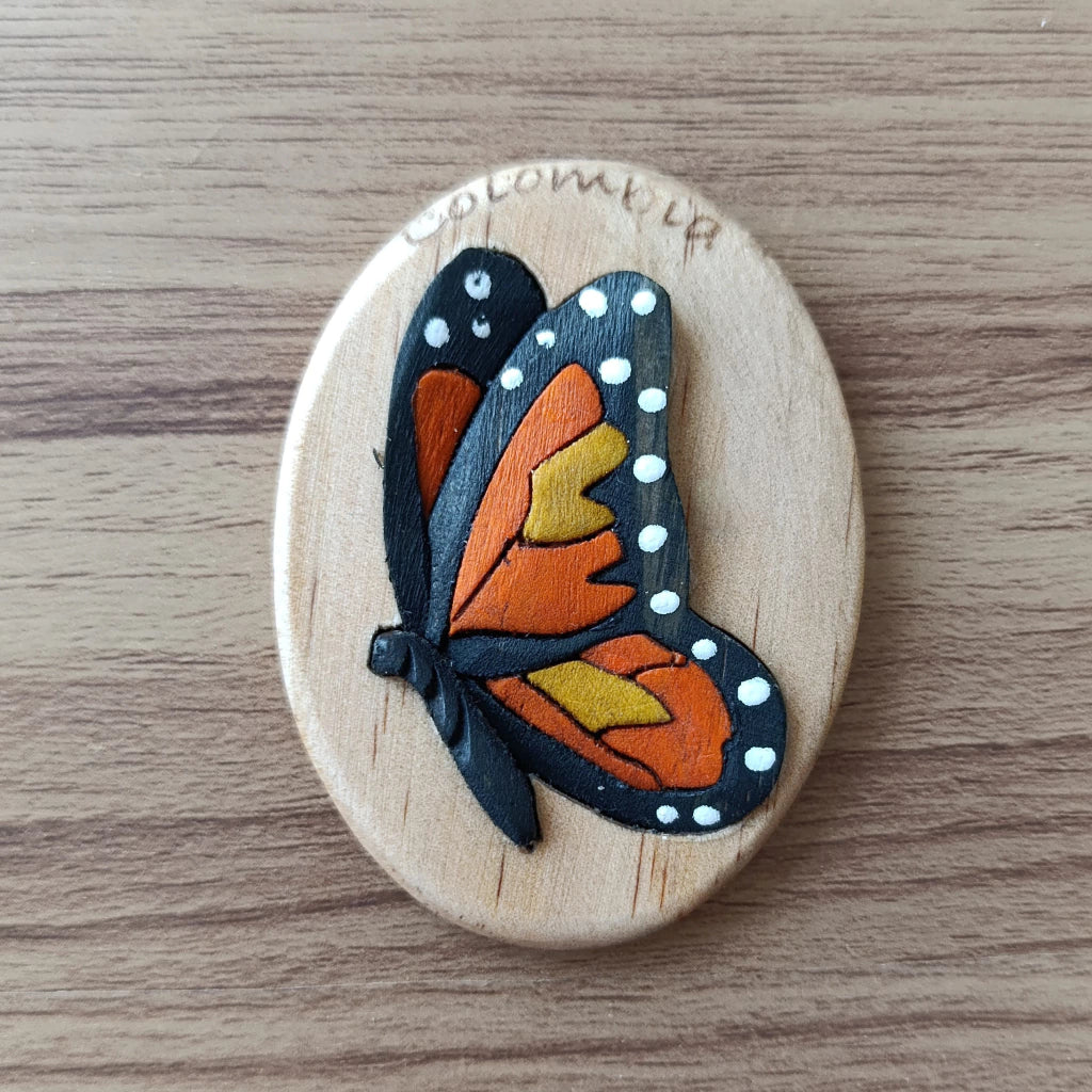 Monarch Butterfly Wooden Fridge Magnet