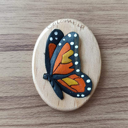 Monarch Butterfly Wooden Fridge Magnet