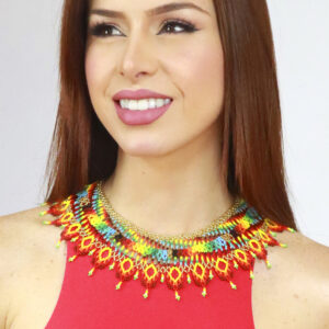 Colombian Beaded Necklace, Handmade Chaquiras