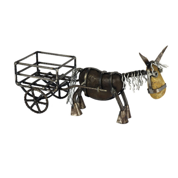 Decorative Donkey with Cart - Recycled Materials - Image 2