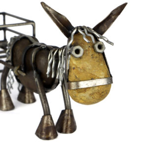 Decorative Donkey with Cart - Recycled Materials