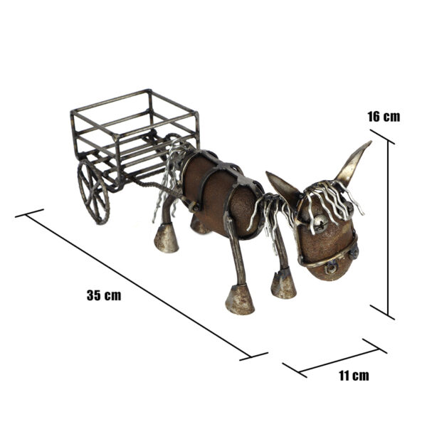 Decorative Donkey with Cart - Recycled Materials - Image 5