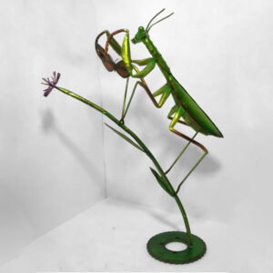 Mantis with Flower - Recycled Materials