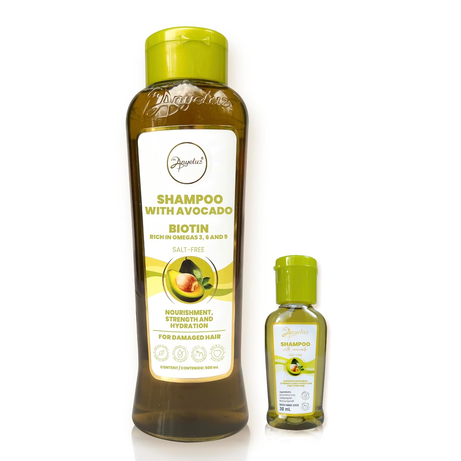 ANYELUZ Kit Duo Avocado Moisturizing Shampoo + Mini Travel Size