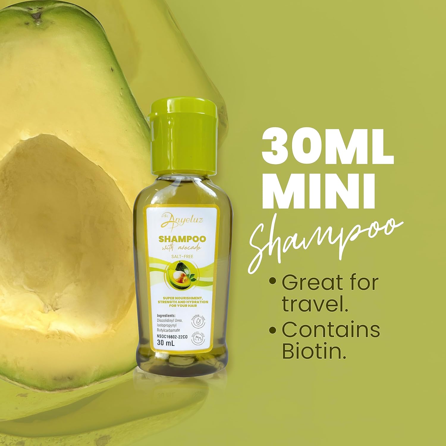 ANYELUZ Kit Duo Avocado Moisturizing Shampoo + Mini Travel Size - Image 2