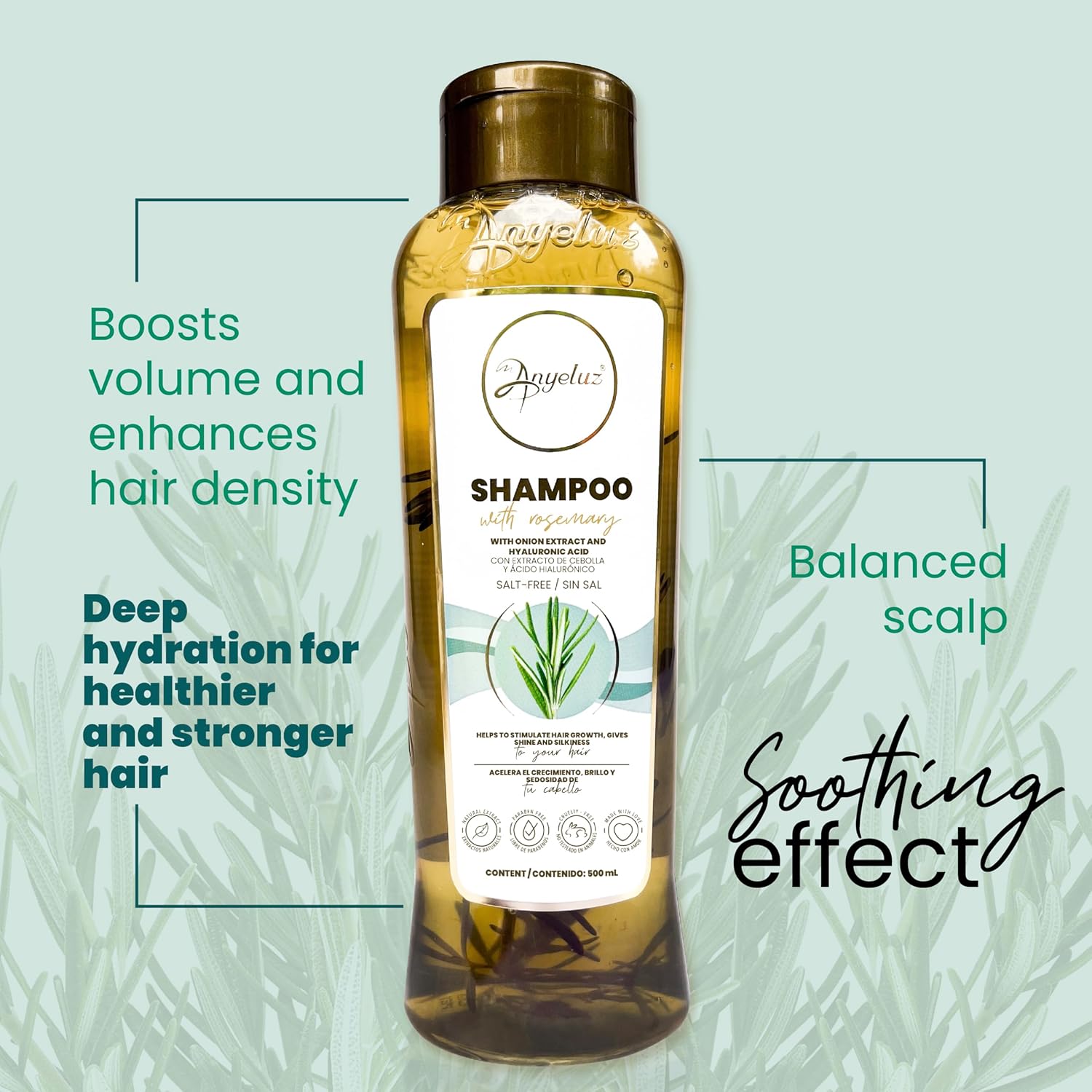 ANYELUZ Kit Duo Rosemary Shampoo + Mini Travel Size - Image 7