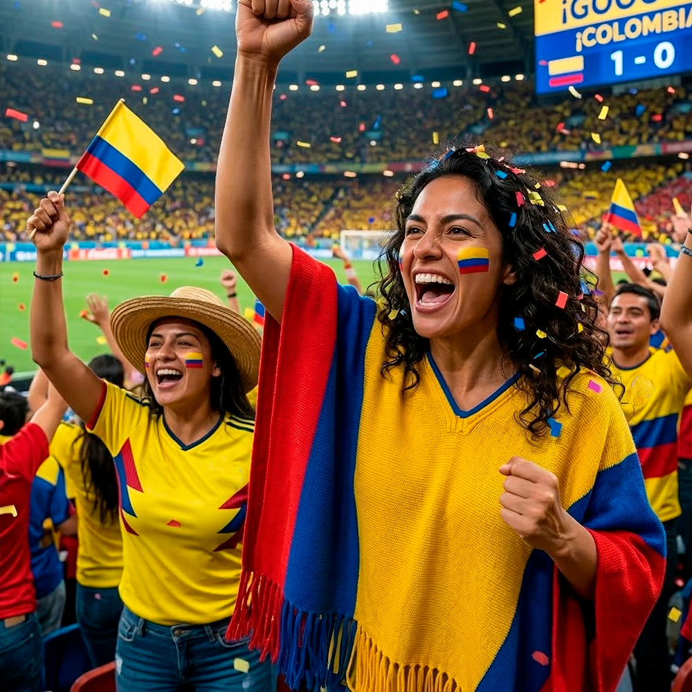 Colombian Tricolor Poncho: Traditional Woven Flag Design - Image 3